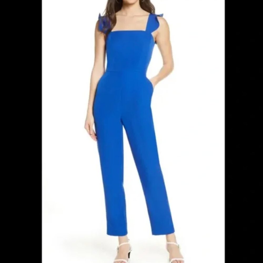 Blue Ruffle Jumpsuit